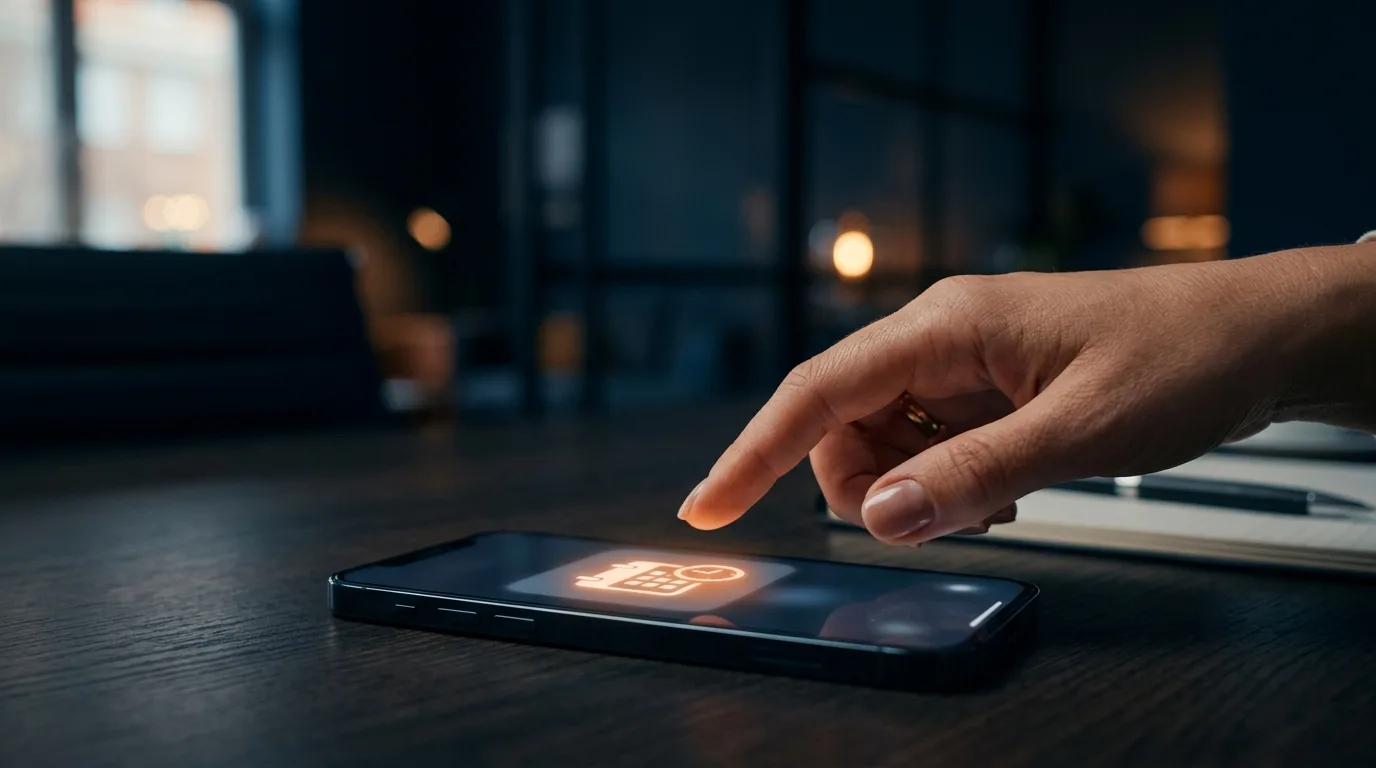 Smartphone mit dezenter Erinnerung an ein rechtzeitiges Follow-up beim Interessenten